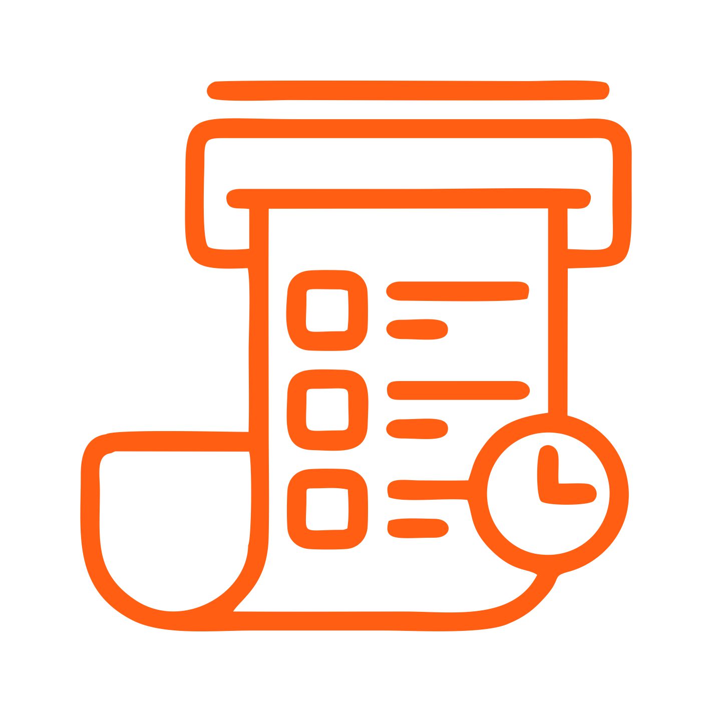 Checklist icon with clock symbol